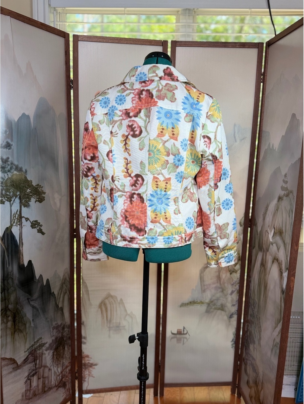 Sonia Bogner Womens 12 Floral Beaded Jacket Silk Trim Multicolor Czech - Picture 5 of 9